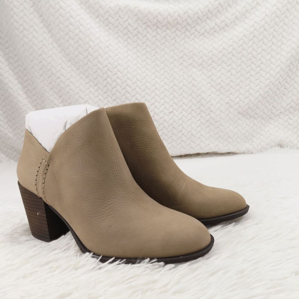 Lucky Brand Gray Seneca Rock Bellita Asymmetrical Cutout Block-Heel Booties 9